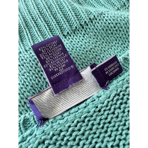 Ralph Lauren Purple Label Cotton Silk Cashmere Sweater Large L - Picture 5 of 6